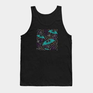 Bat Floral Pattern Tank Top